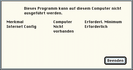 Fehlermeldung - Apple Macintosh - Programm