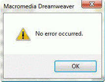 Fehlermeldung - Dreamweaver - Kein Fehler
