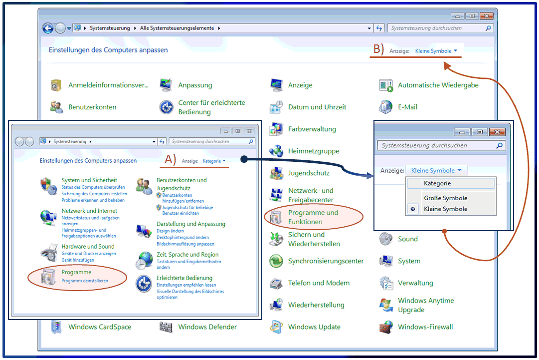 Windows Systemsteuerung im Detail